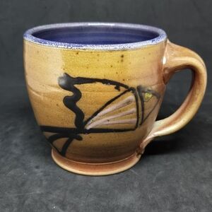 Studio Pottery Fish Large Mug Cup Signed